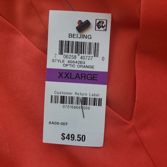 Bar III Orange Strappy V Neck Tank XXL NWT - Picture 6 of 6